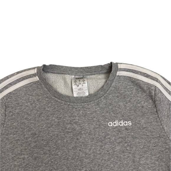 Adidas Essentials 3 Stripe Pullover Crew Neck Sweatshirt Size Women's Small - Picture 2 of 2